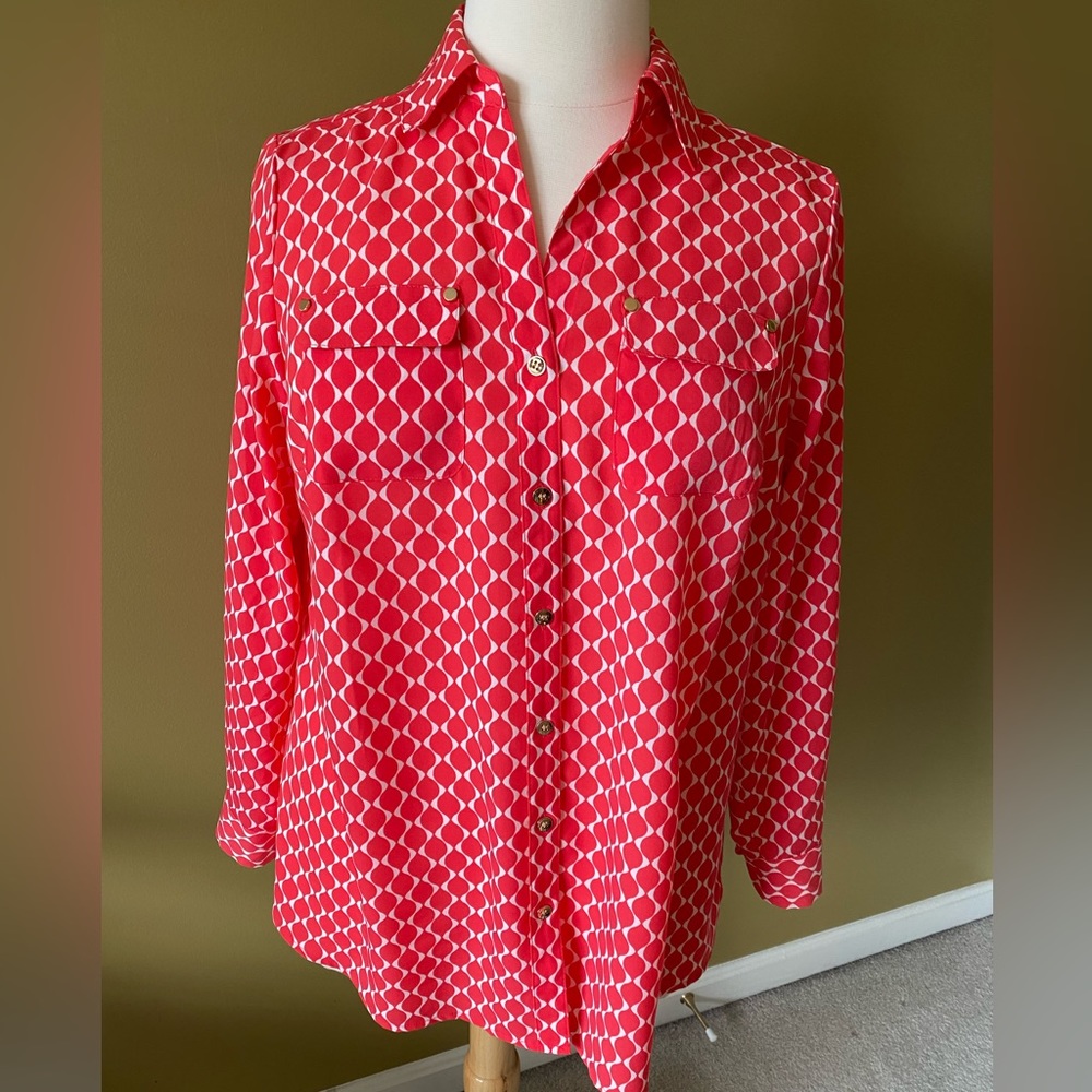 Charter Club Geometric print blouse. NWOT